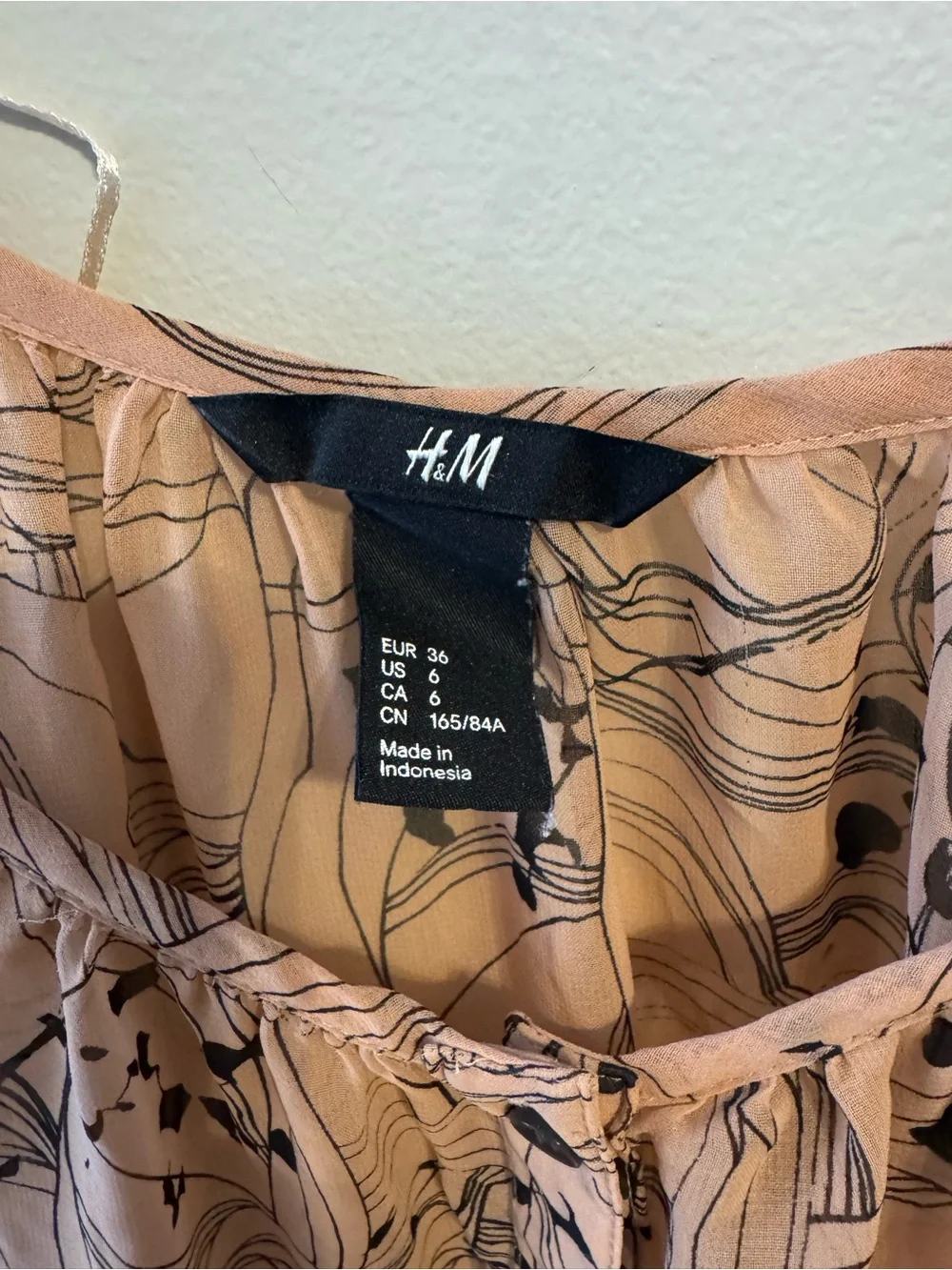 H&M Pink Floral-Print Button-Front Blouse